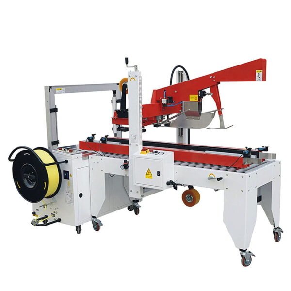 Semi Auto Folding Flap Carton Sealer And Strapping Machine